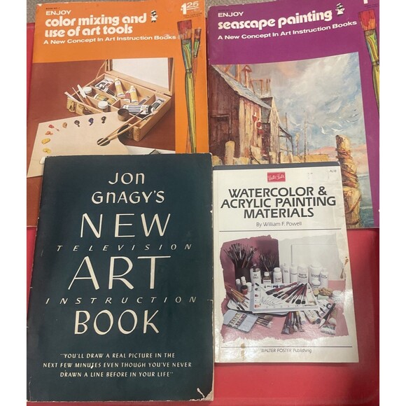 Painting Instructional Book Lot Seascape Watercolor Art Tools Jon Gnagy 4 Books - Picture 1 of 9